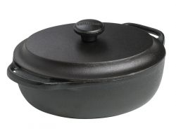 Кастрюля чугунная 2 л Skeppshult овальная с чугунной крышкой