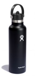 Термобутылка 0,6 л HYDRO FLASK Wide Standart Flex Straw Cap черная