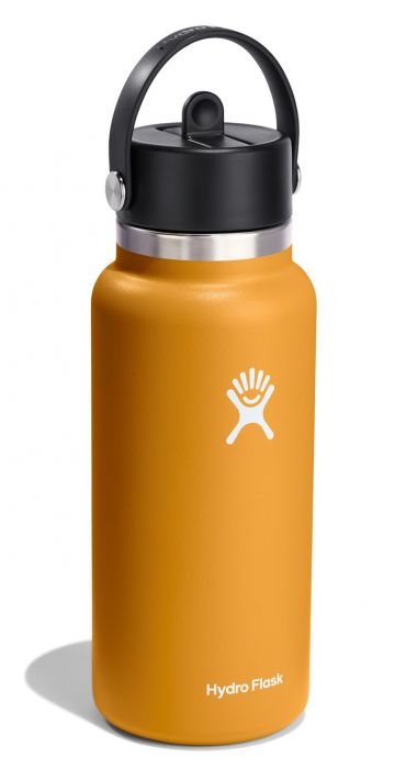 Термобутылка HYDRO FLASK Wide Mouth Flex Straw Cap оранжевая