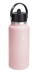 Термобутылка 0,9 л HYDRO FLASK Wide Mouth Flex Straw Cap розовая